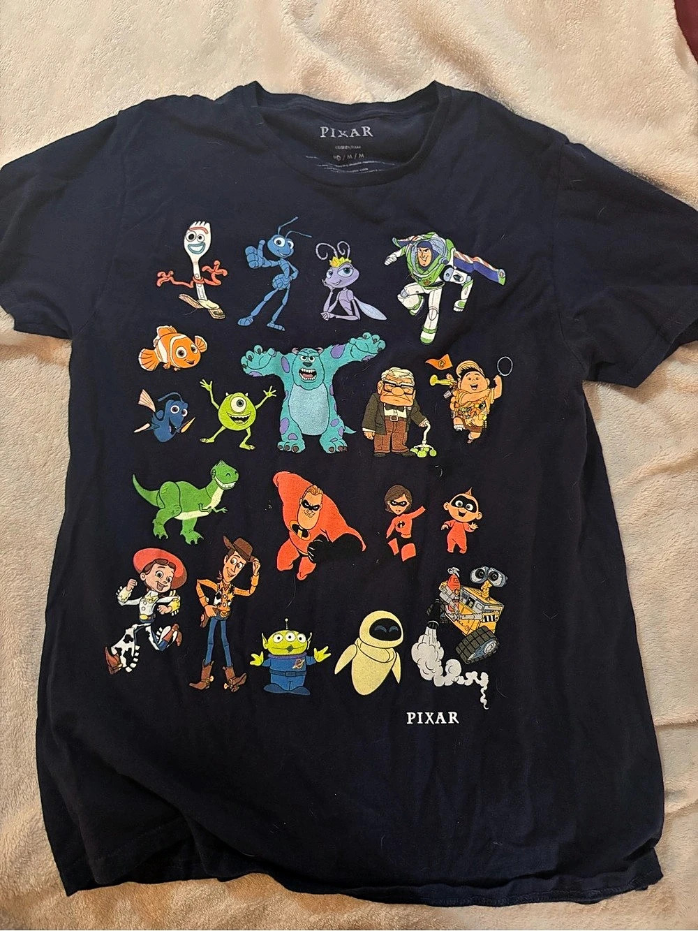 Pixar Disney Pixar Multi-Character All-Over Print Graphic T-Shirt Disney Size Me